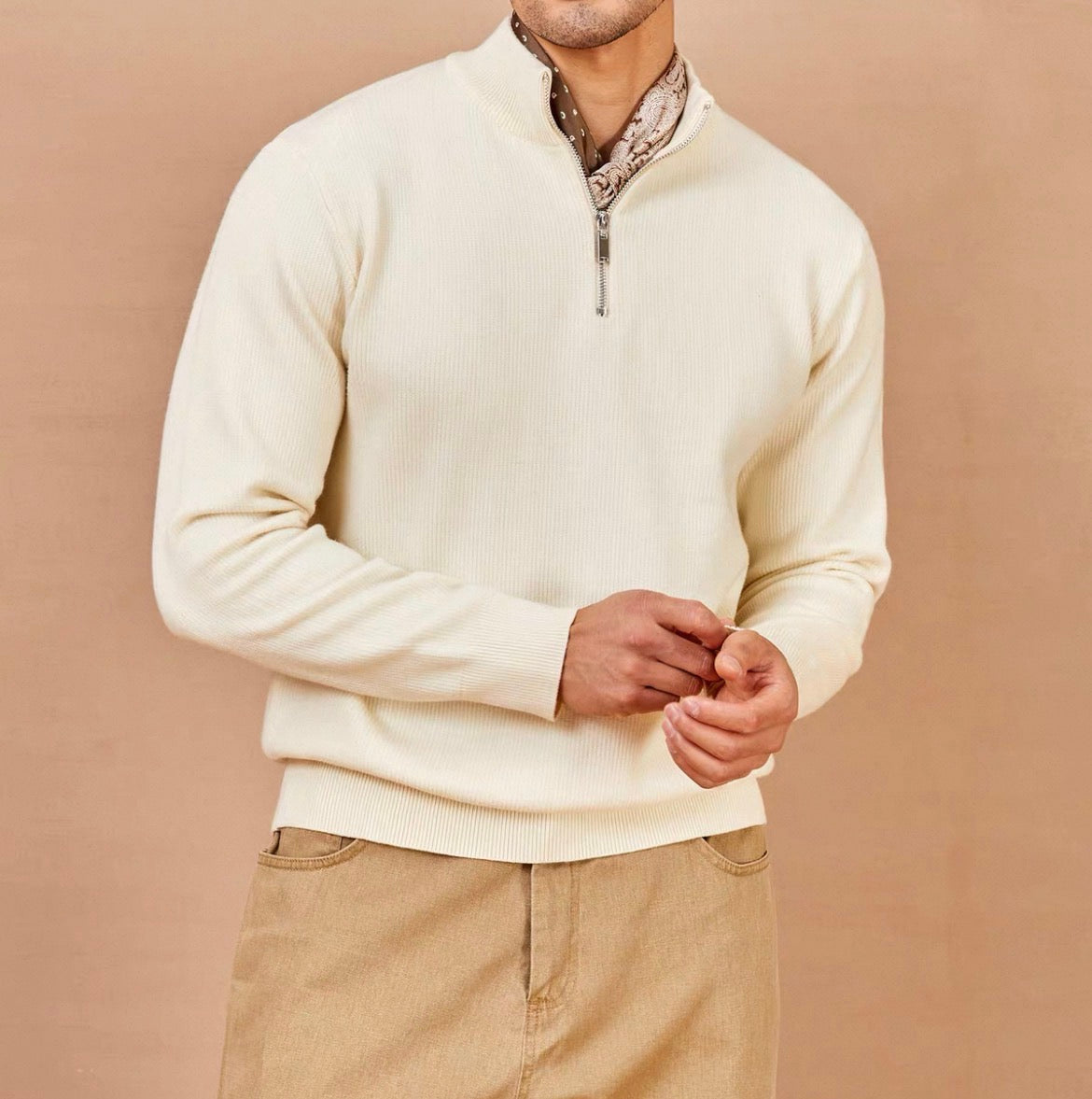 MONTARI HALF-ZIP KNIT SWEATER