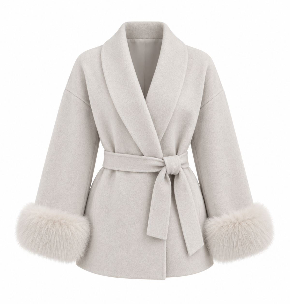 MONTARI FUR CUFF WRAP COAT