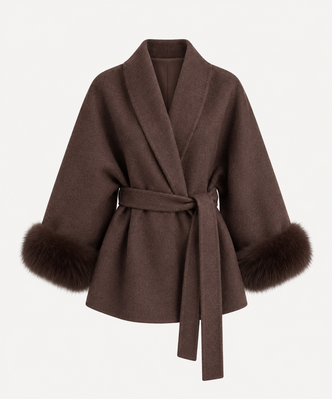 MONTARI FUR CUFF WRAP COAT