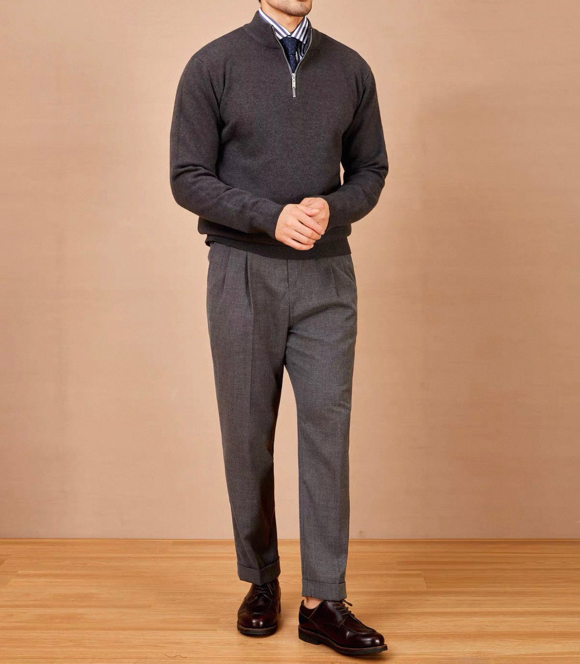 MONTARI HALF-ZIP KNIT SWEATER