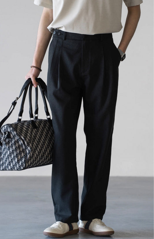 MONTARI LINEN PLEATED TROUSERS