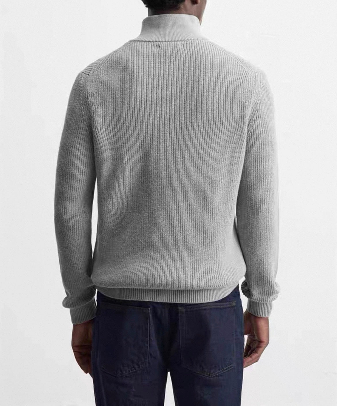 MONTARI RIBBED HALF-ZIP SWEATER