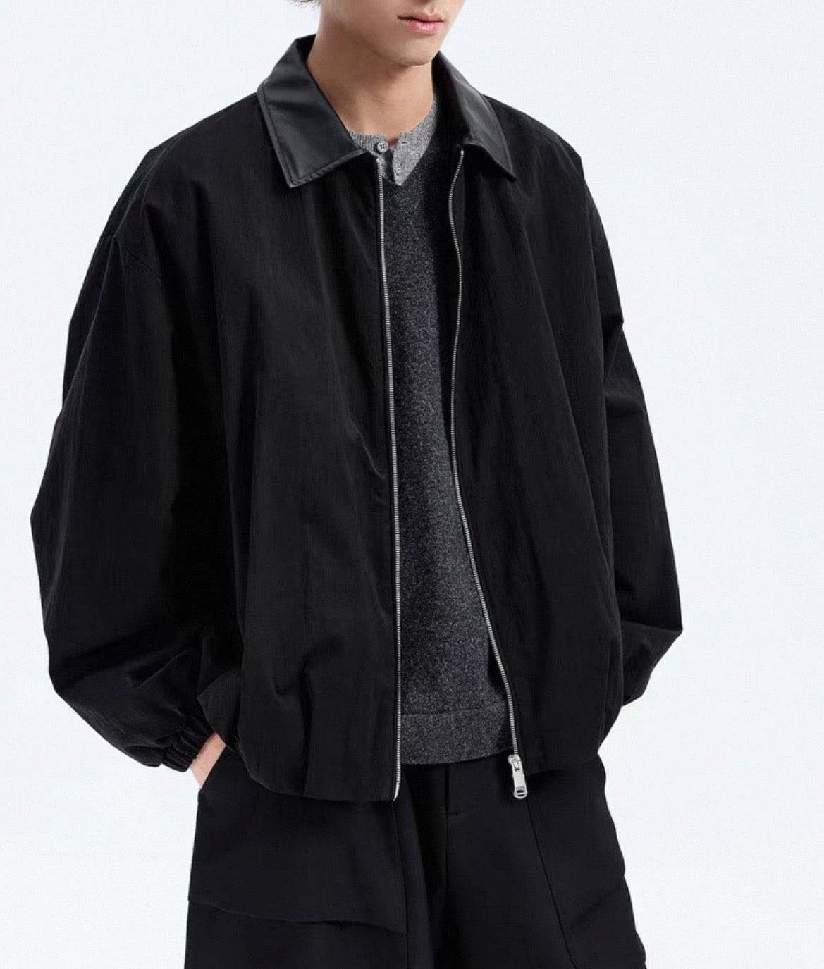 MONTARI VINTAGE LEATHER COLLAR JACKET