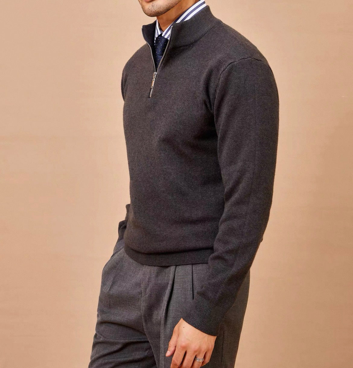 MONTARI HALF-ZIP KNIT SWEATER