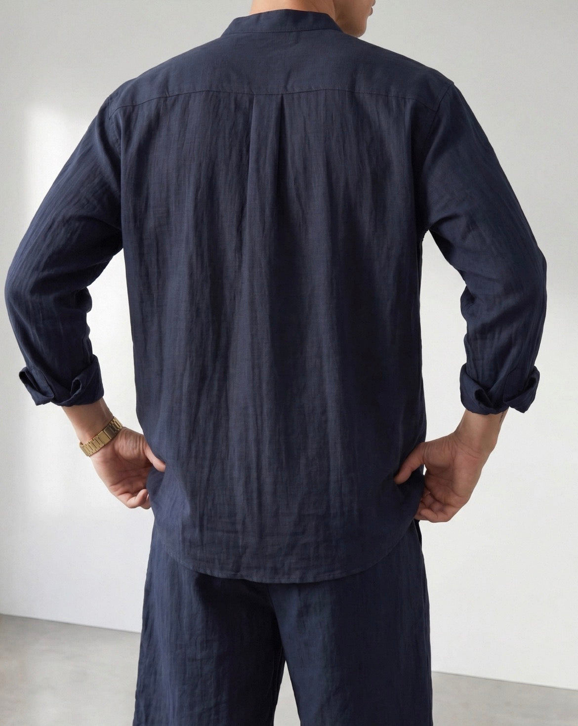 MONTARI LINEN STAND COLLAR