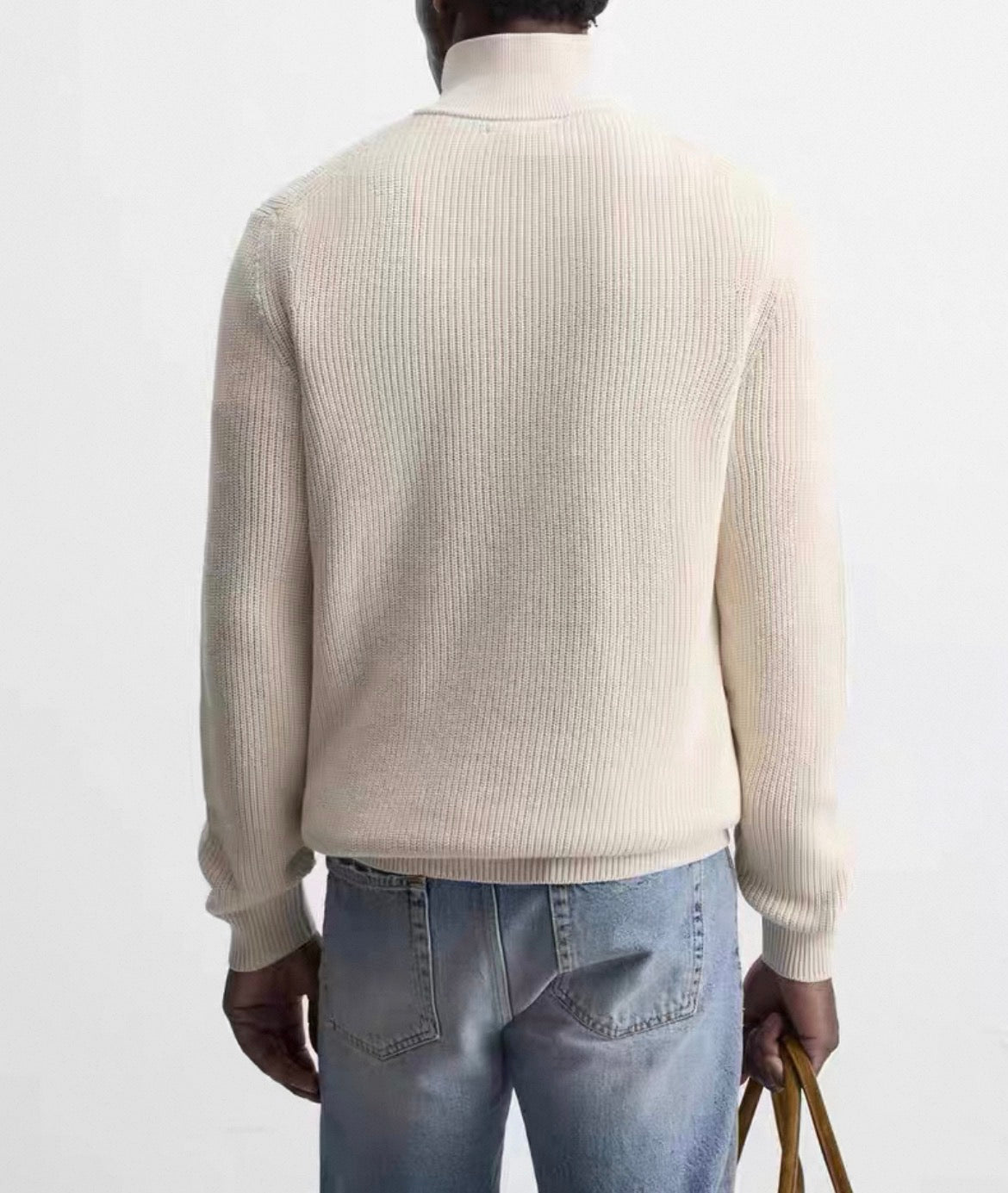 MONTARI RIBBED HALF-ZIP SWEATER