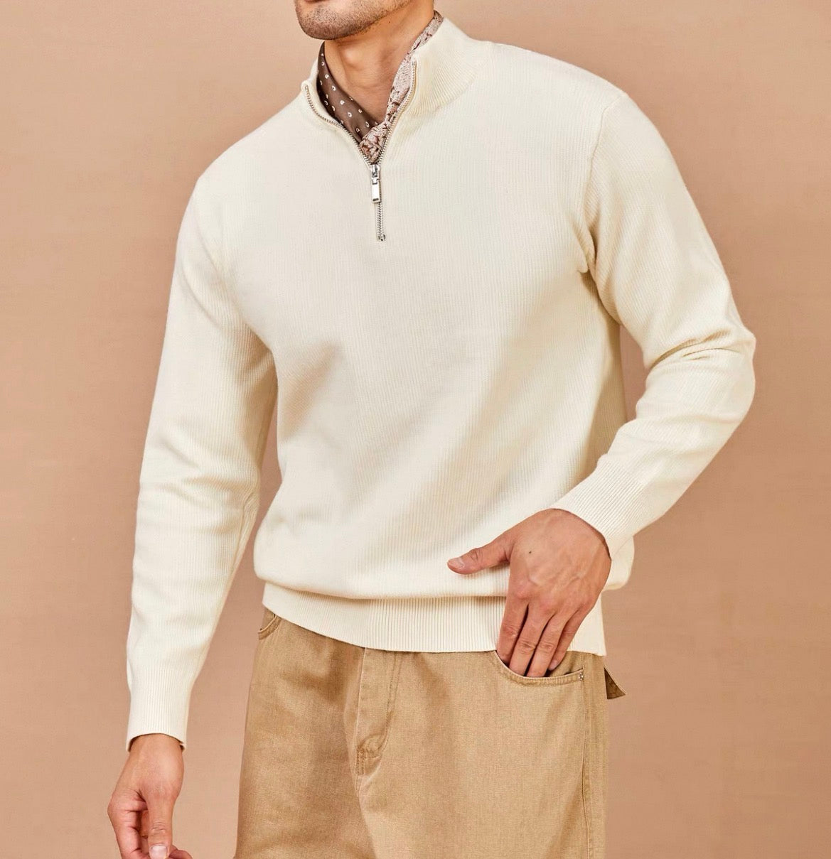 MONTARI HALF-ZIP KNIT SWEATER