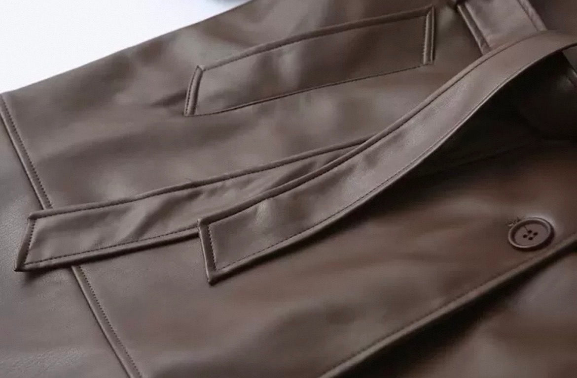 MONTARI SIENNA LEATHER COAT