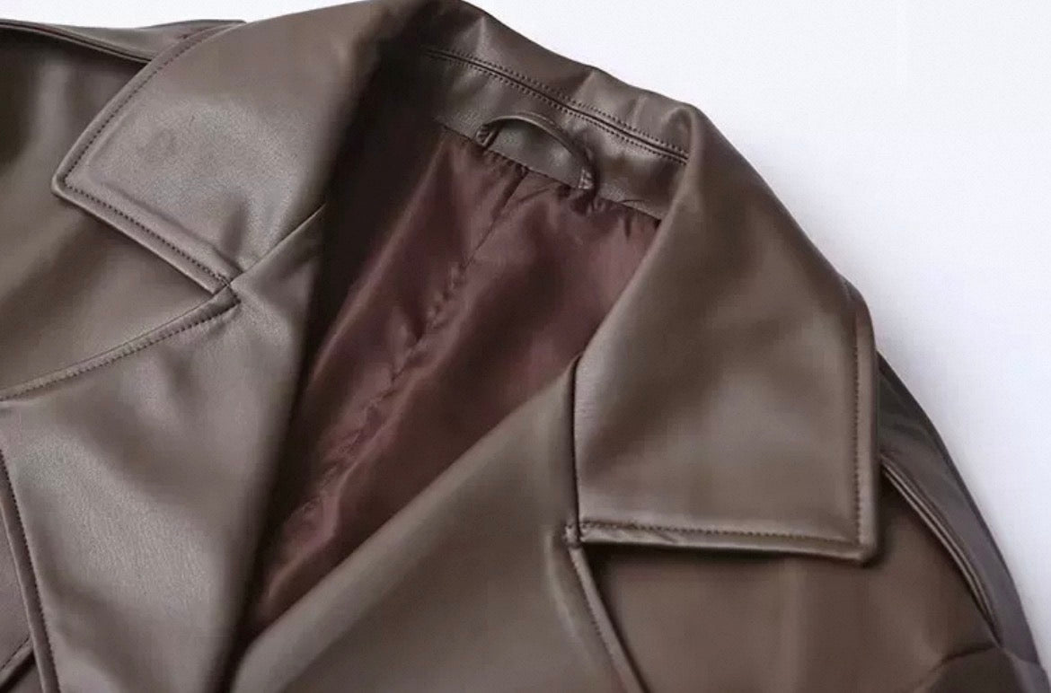 MONTARI SIENNA LEATHER COAT