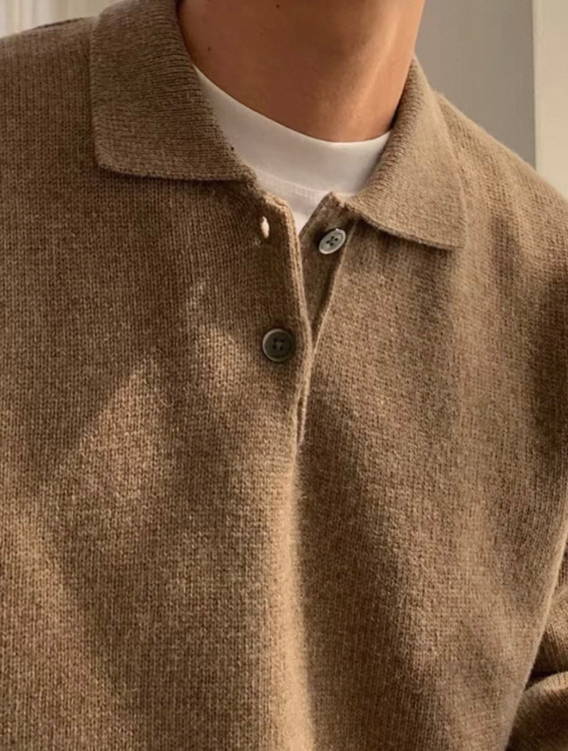 MONTARI TEXTURED KNIT POLO SWEATER
