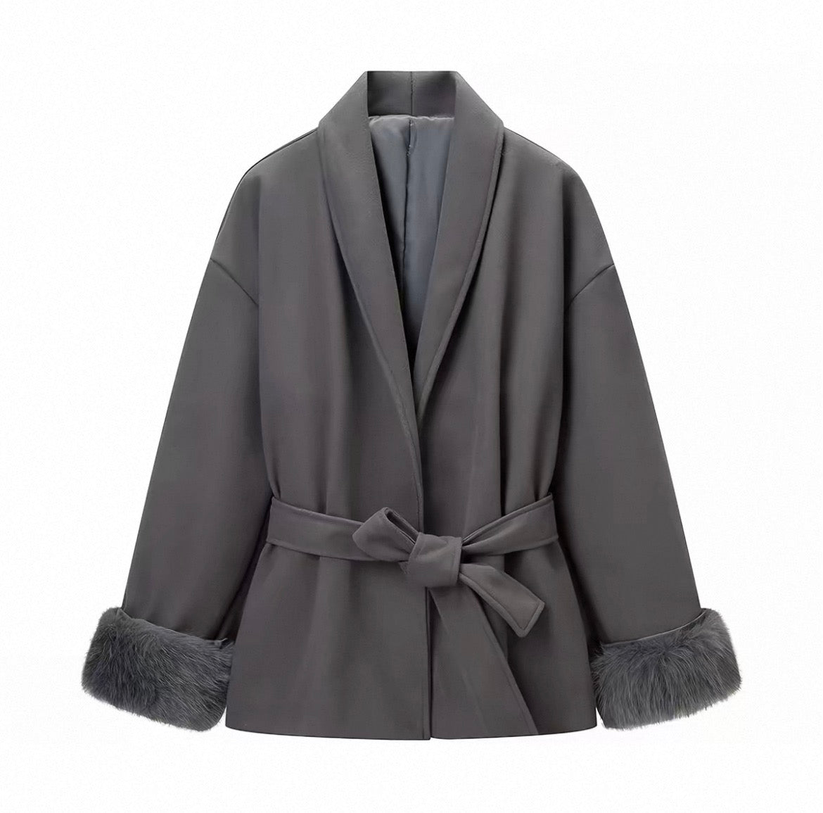 MONTARI MATÉ FUR CUFF WRAP JACKET
