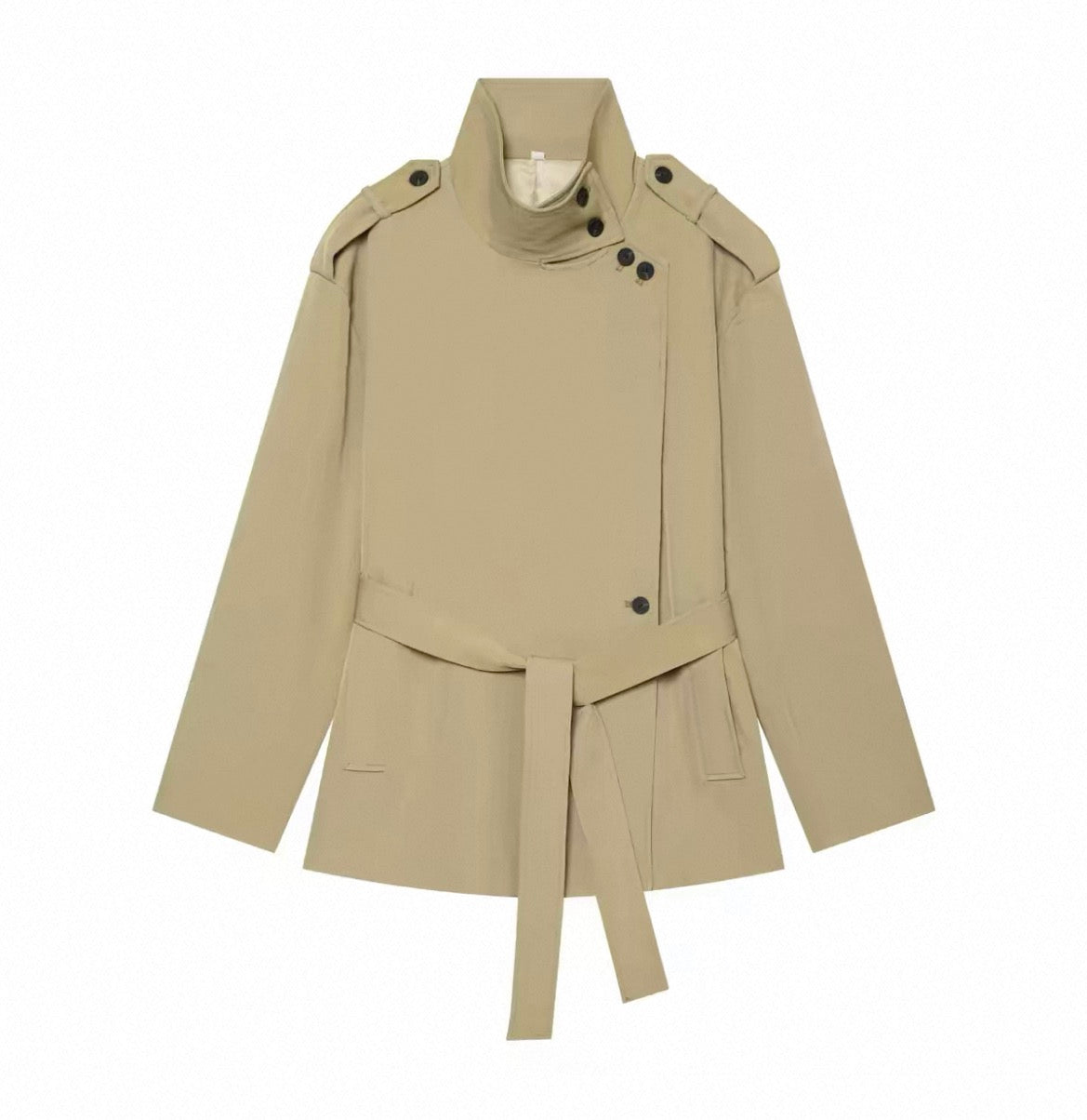 MONTARI BELTED STAND COLLAR JACKET