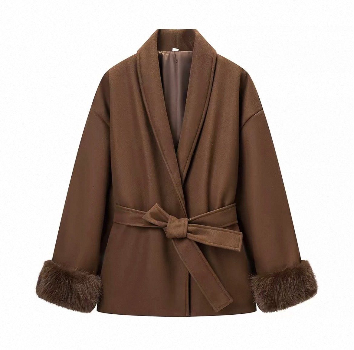 MONTARI MATÉ FUR CUFF WRAP JACKET