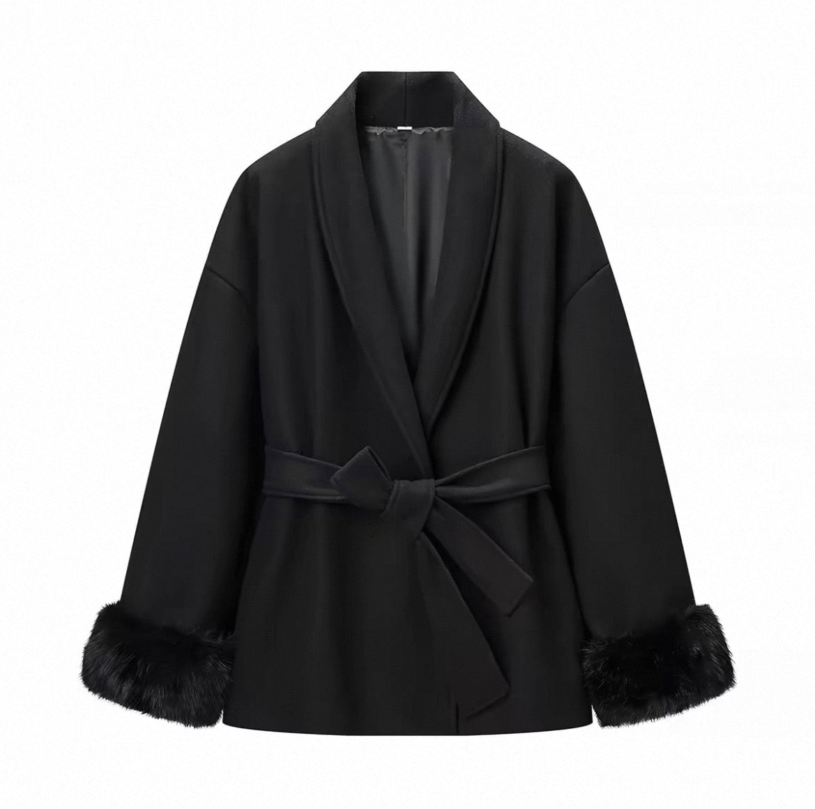 MONTARI MATÉ FUR CUFF WRAP JACKET