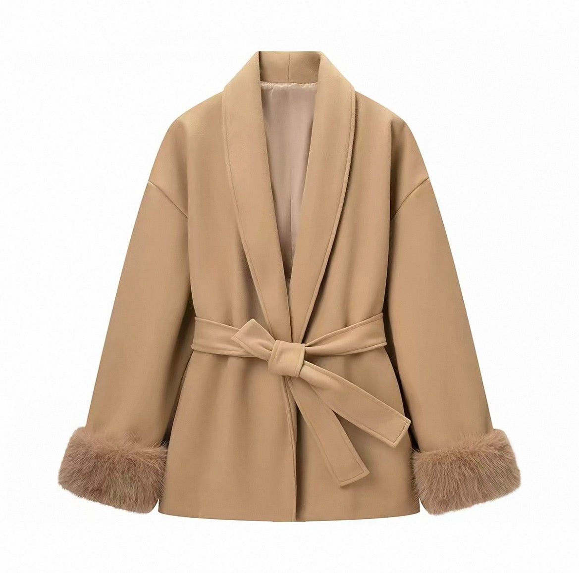 MONTARI MATÉ FUR CUFF WRAP JACKET