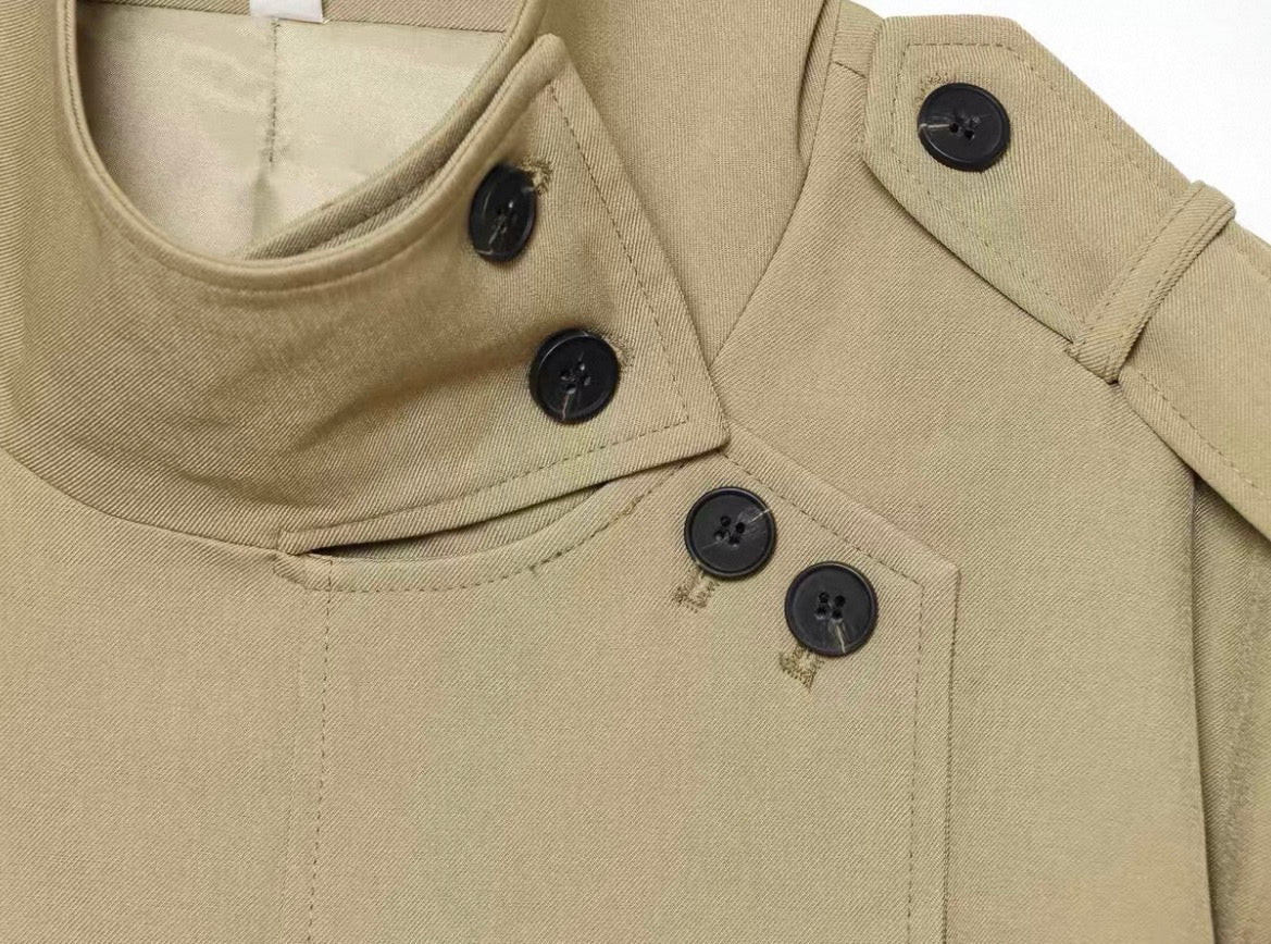 MONTARI BELTED STAND COLLAR JACKET