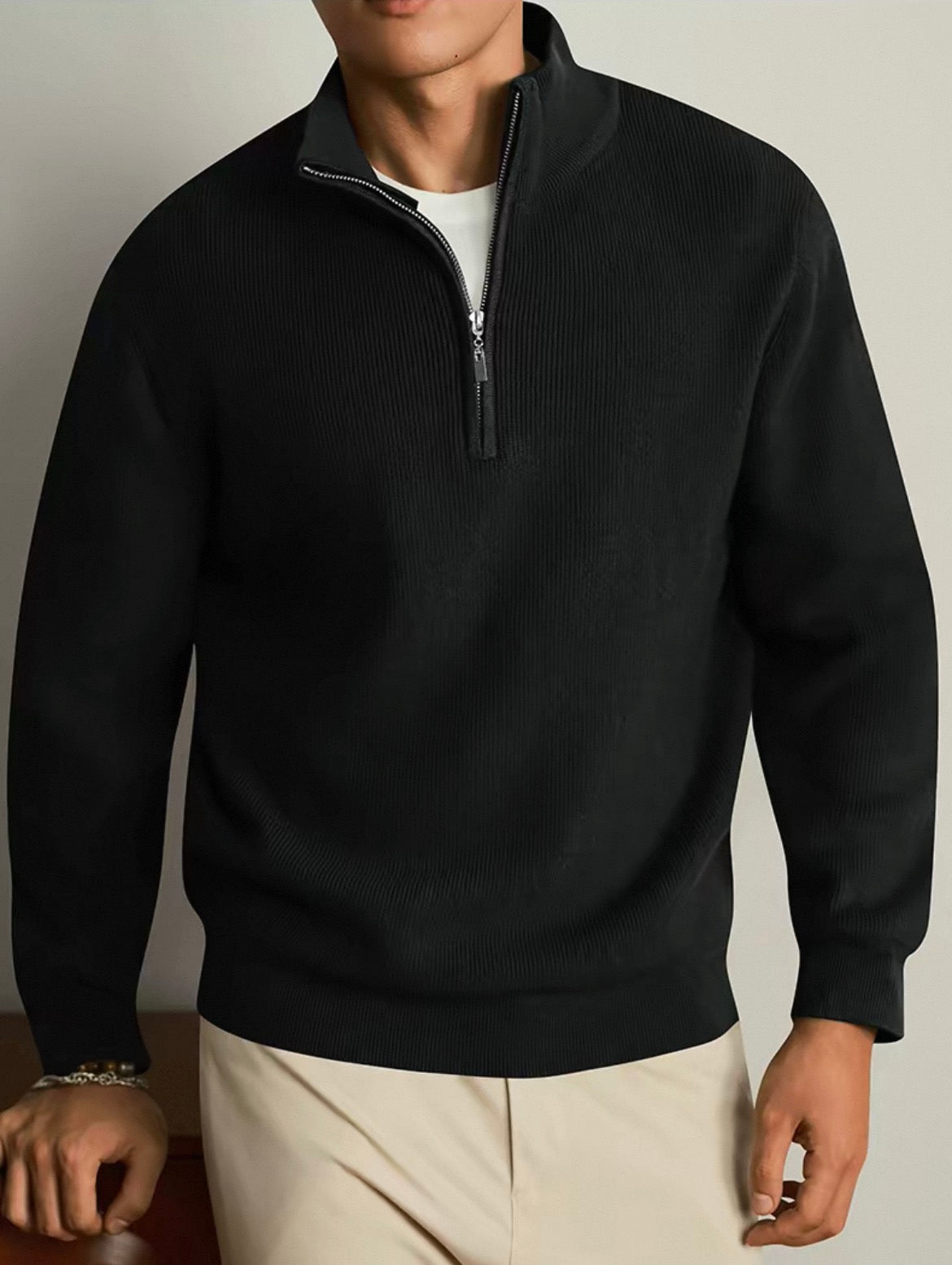 MONTARI ESSENTIAL HALF-ZIP SWEATER