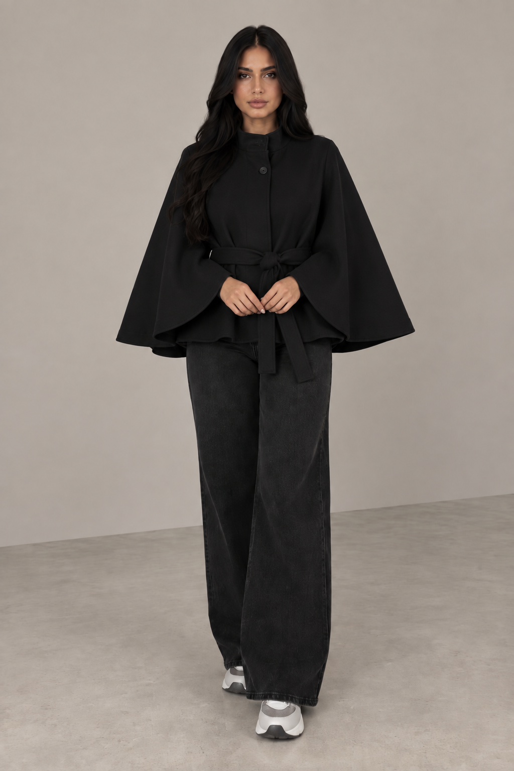 MONTARI BELTED CAPE JACKET