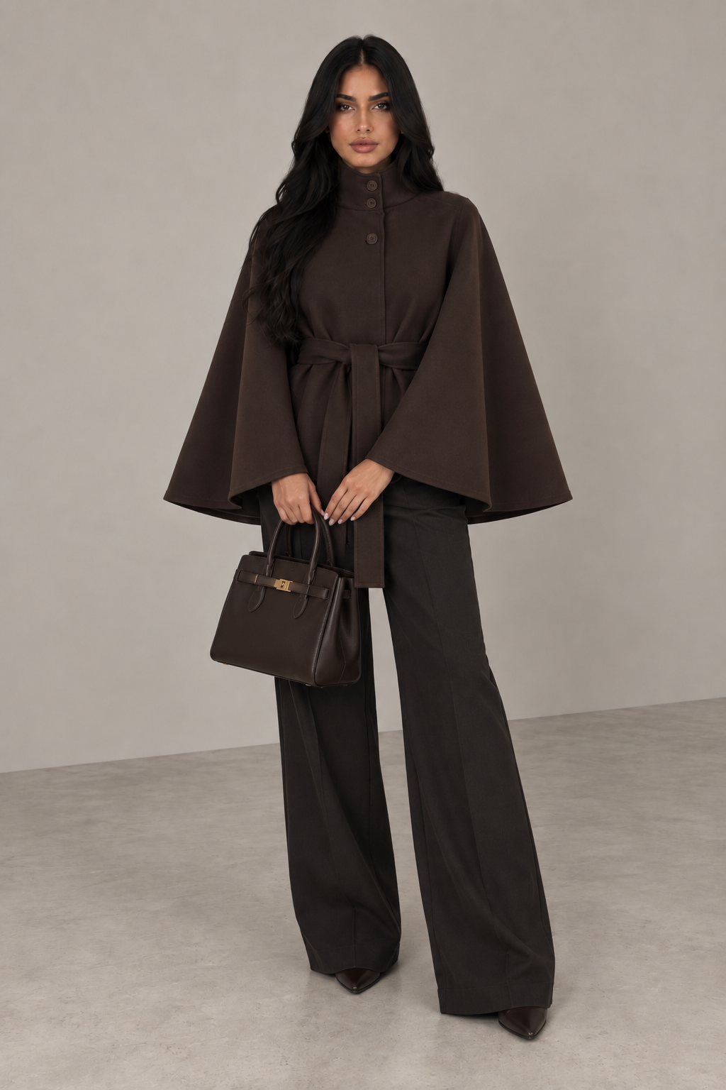 MONTARI BELTED CAPE JACKET