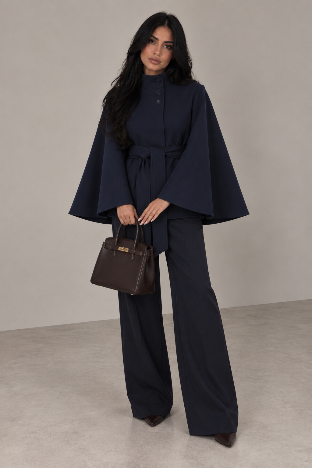 MONTARI BELTED CAPE JACKET