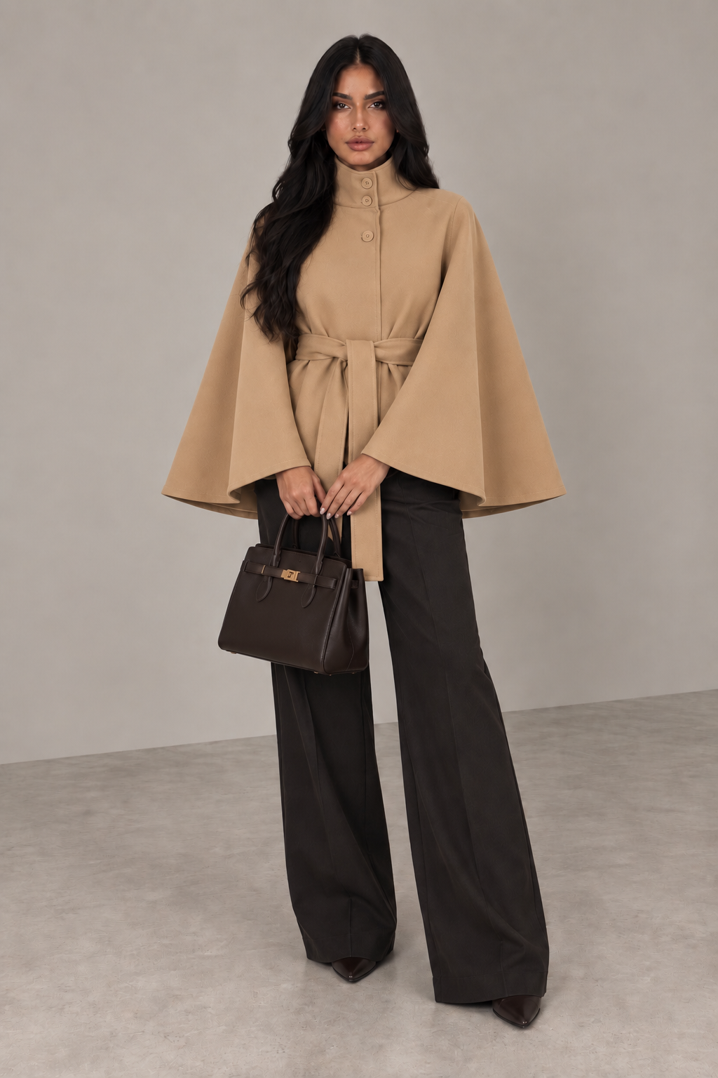 MONTARI BELTED CAPE JACKET