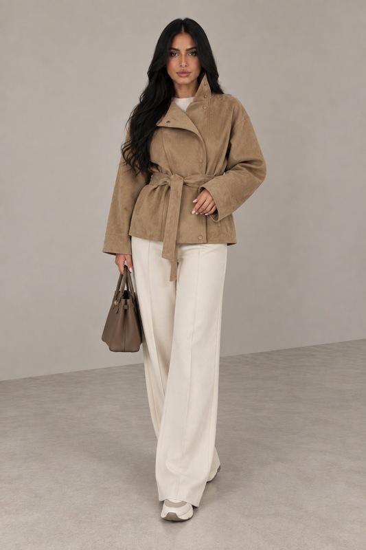 MONTARI CINCHED SUEDE JACKET