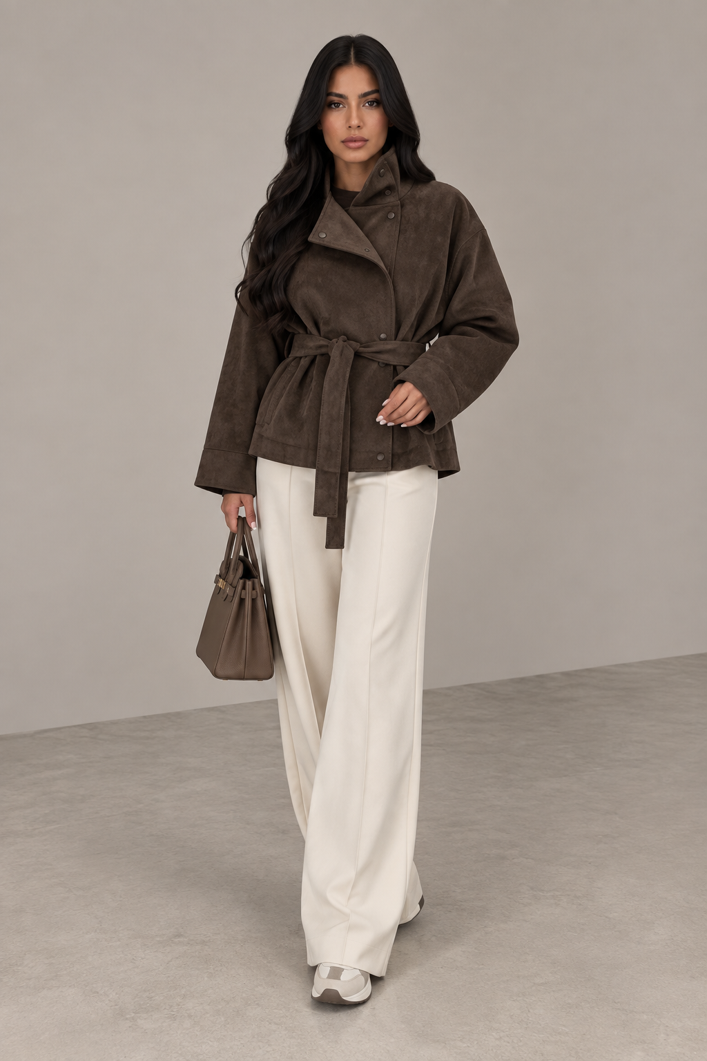 MONTARI CINCHED SUEDE JACKET