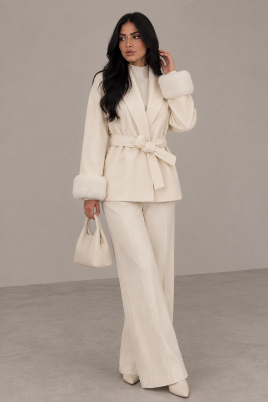 MONTARI MATÉ FUR CUFF WRAP JACKET