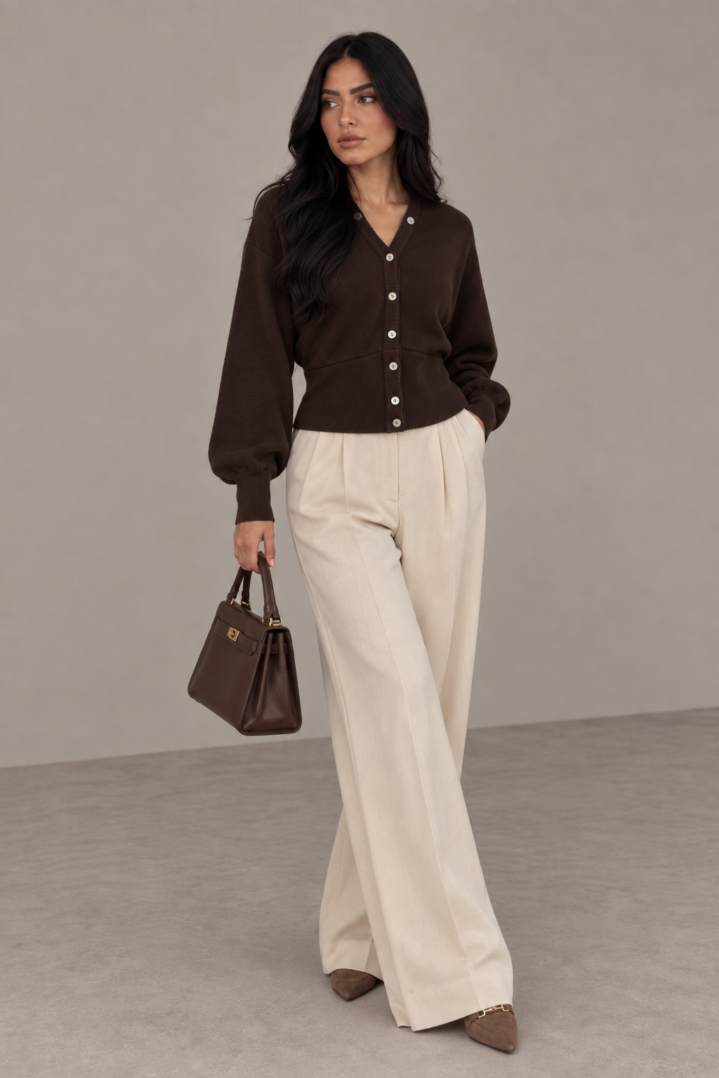 MONTARI V-NECK BUTTON CARDIGAN