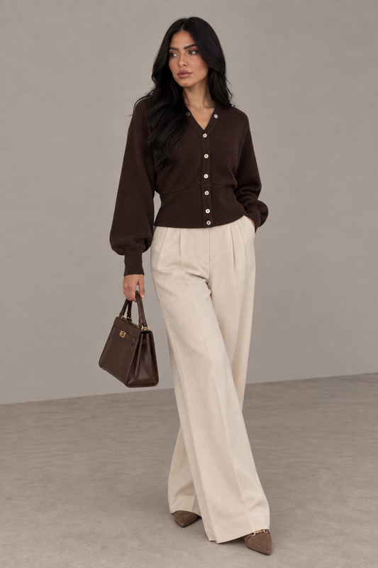 MONTARI V-NECK BUTTON CARDIGAN