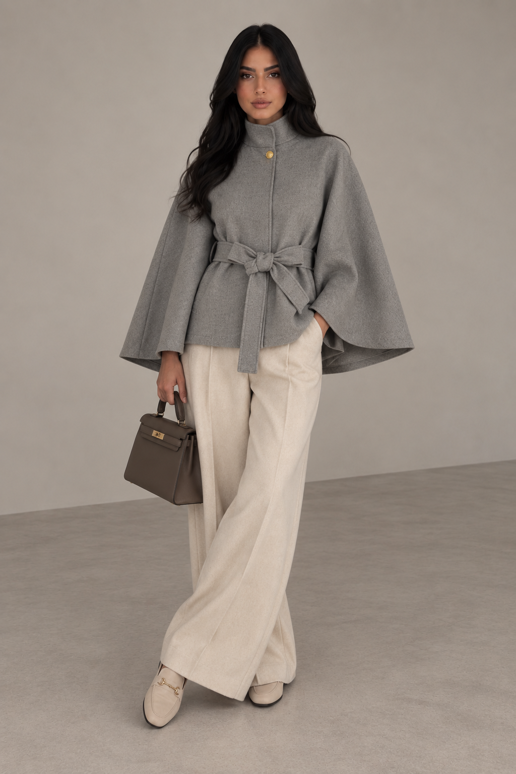 MONTARI TIE-FRONT CAPE JACKET